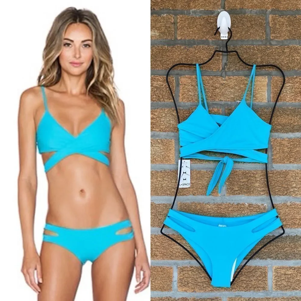 L Space Chloe Wrap Bikini 2 pice size small